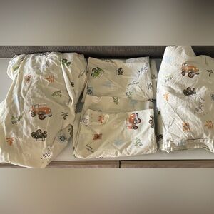 Jumping Beans Safari Sheets Bedding Set Cream Orange Twin Size Kid Boy Toddler